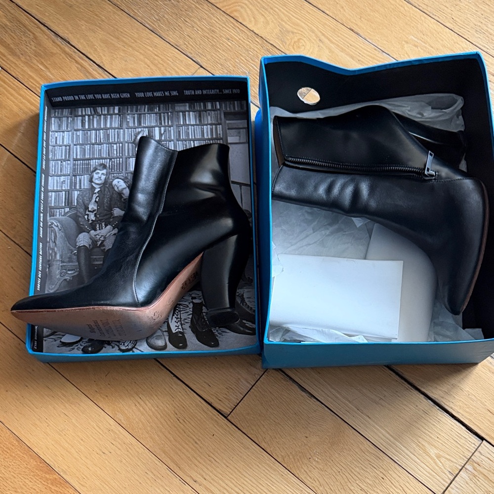 John Fluevog Sleek Black Ankle Boots